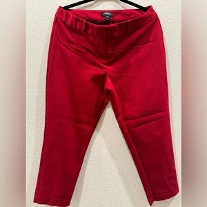 Liz Claiborne Career Red Emma Ankle Stretch Dress Pants Size 12